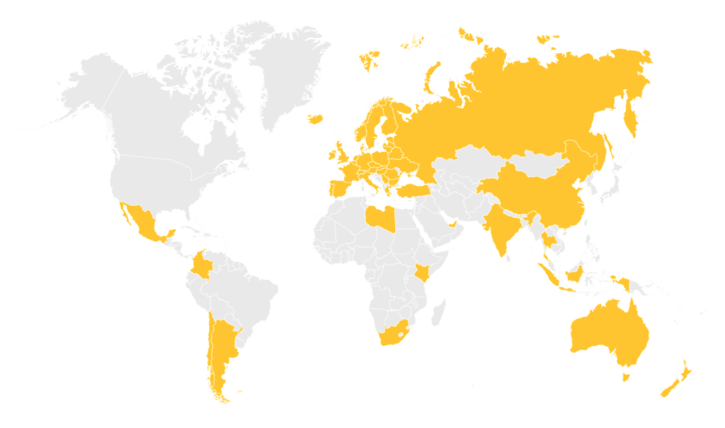 Unipro worldwide presence map